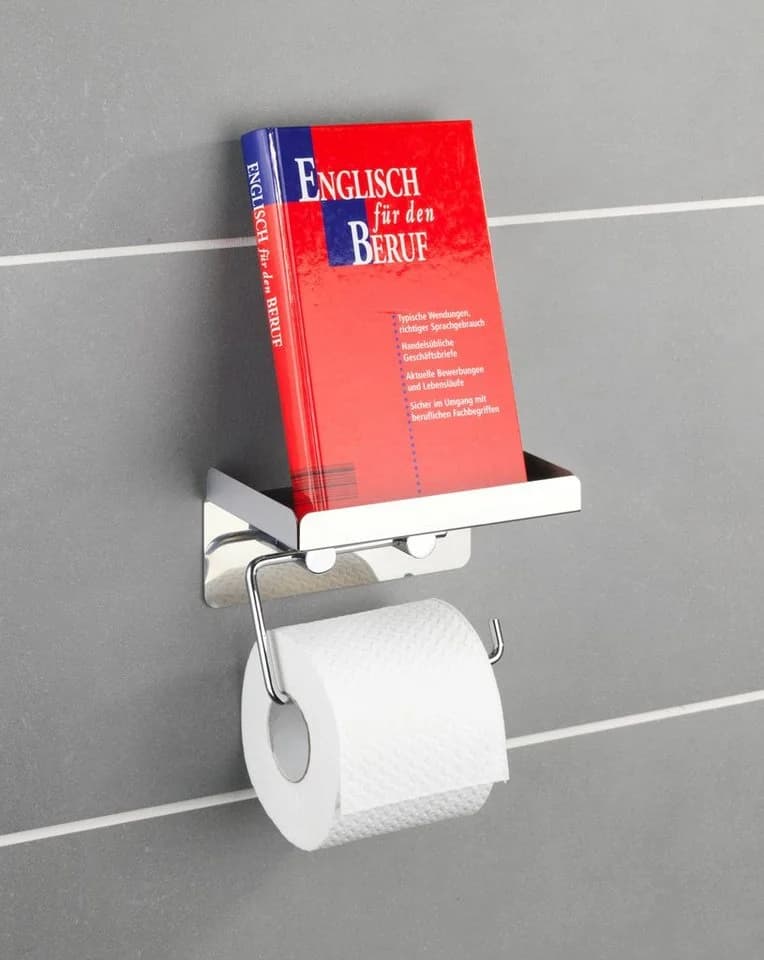WENKO Toilettenpapierhalter Edelstahl 2in1 Kombination - Bild 5