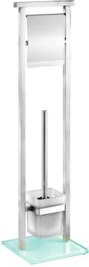 WENKO WC-Garnitur Debar Weiß Edelstahl Glas Bild 2