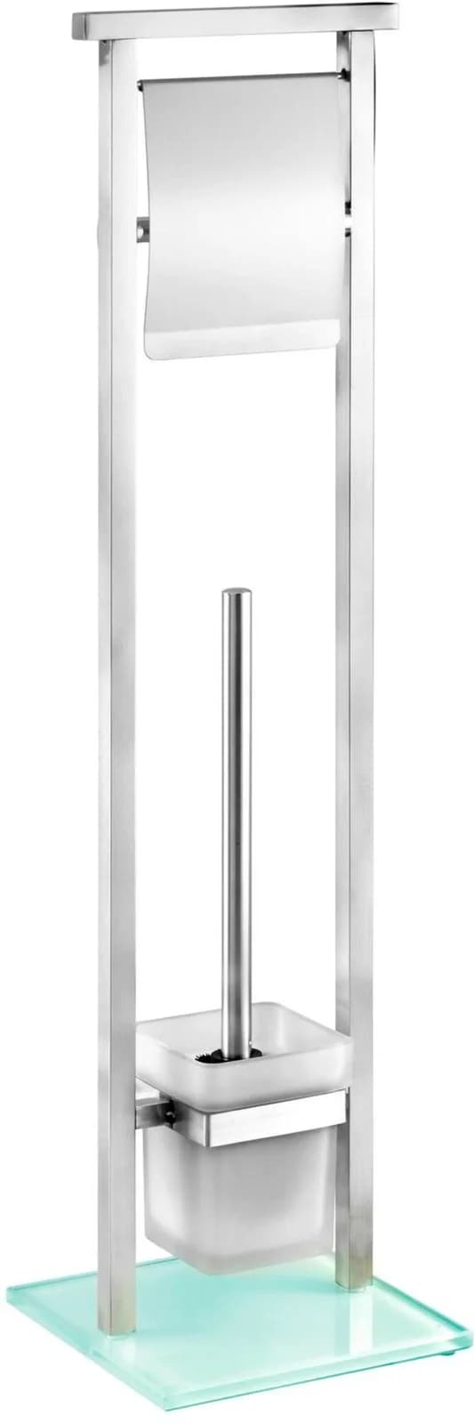 WENKO WC-Garnitur Debar Weiß Edelstahl Glas - Bild 4