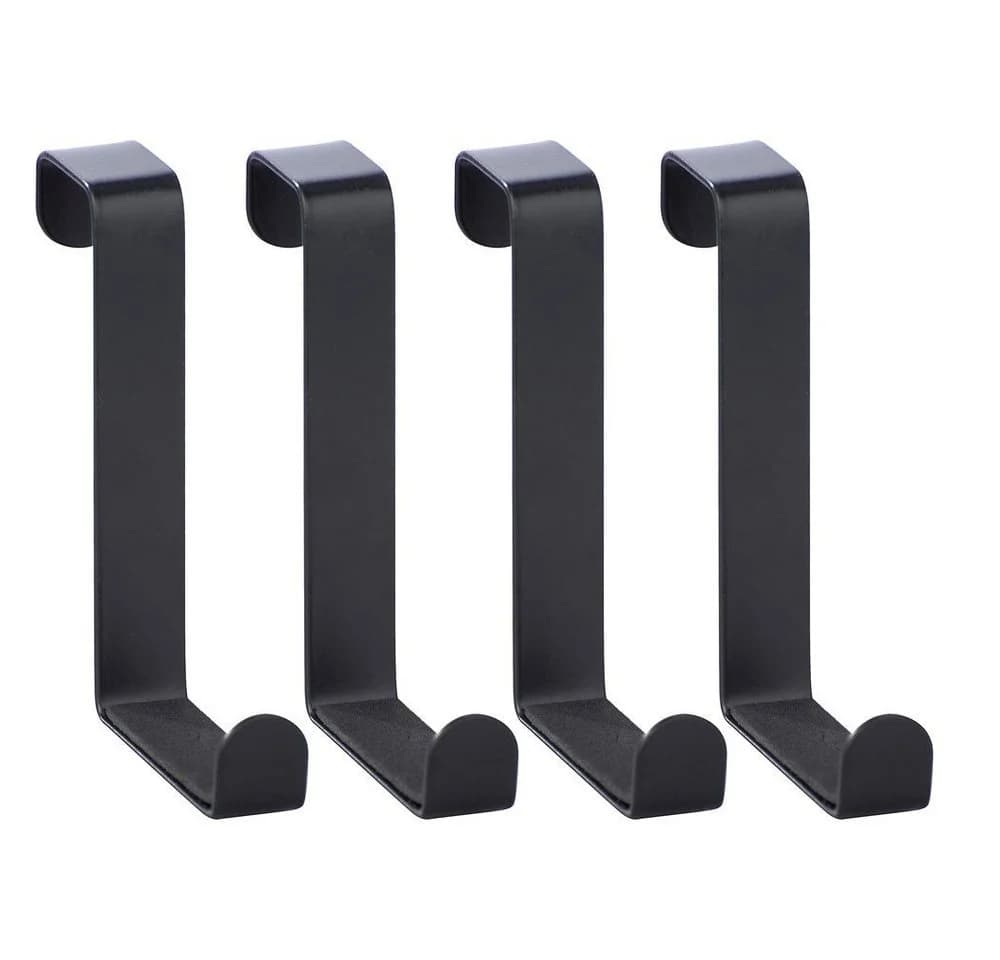 WENKO Türgarderobenhaken 4er Pack Schwarz Stahl - Bild 2