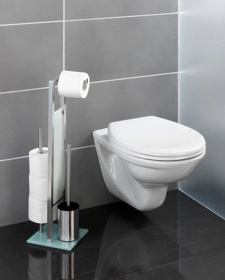 Wenko WC-Garnitur Rivalta Matt Edelstahl mit Glasplatte - Bild 5
