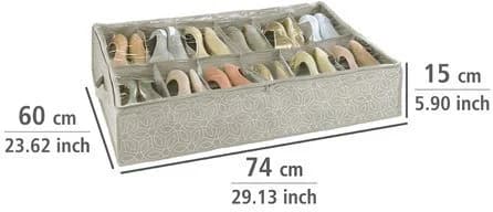 WENKO Unterbettkommode Balance Schuhbox 12 Fächer Grau Vlies - Bild 3