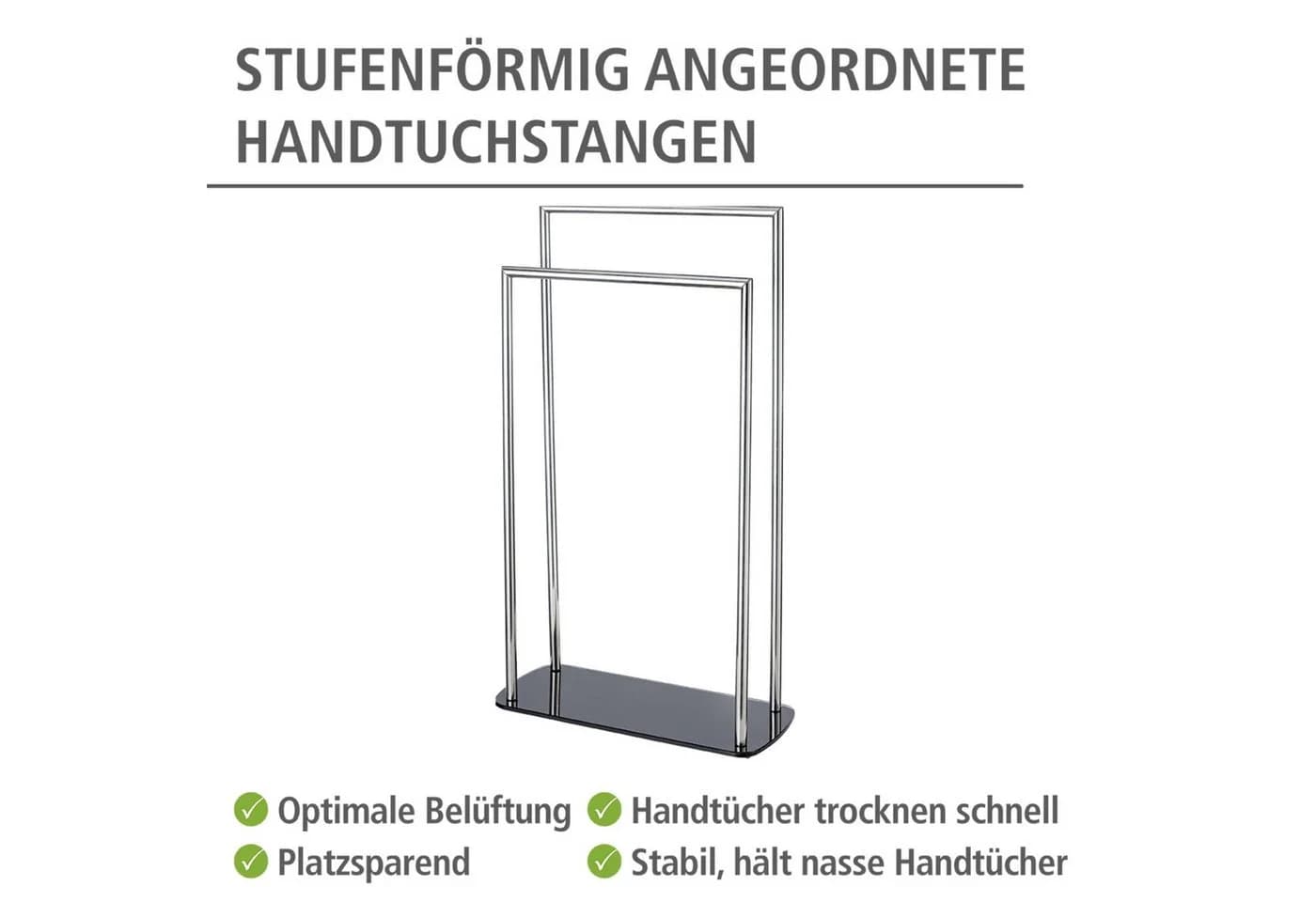 WENKO Handtuchständer Ravina Edelstahl 2 Arme Glasbodenplatte - Bild 4