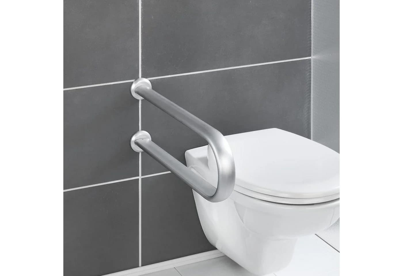 WENKO Badstützgriff Secura Premium Aluminium Silber Matt