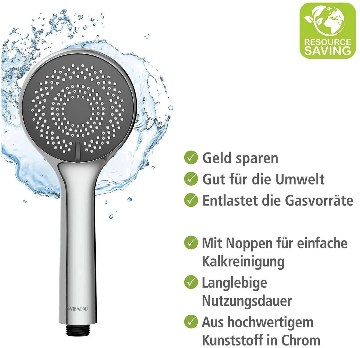 WENKO Handbrause Watersaving System Silber Chrom - Bild 4