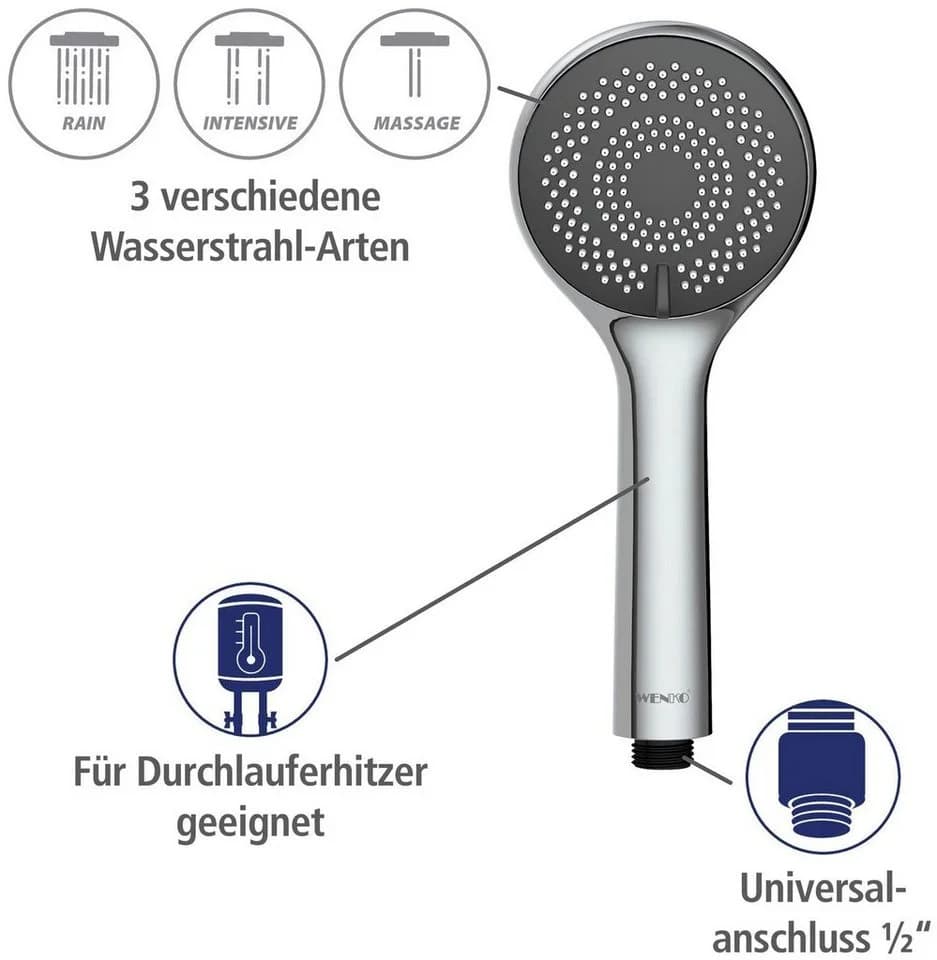 WENKO Handbrause Watersaving System Silber Chrom - Bild 5