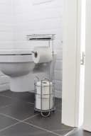 WENKO Toilettenpapierhalter mit Ablage Silber Freistehend Bild 1