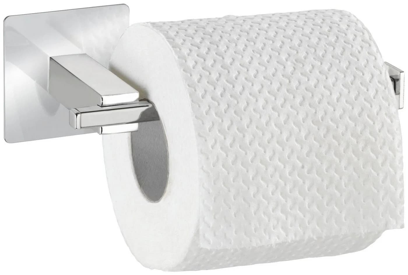 WENKO Toilettenpapierhalter Turbo-Loc Quadro Silber Edelstahl