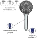 WENKO Handbrause Watersaving Schwarz matt mit 3 Strahlarten Bild 4