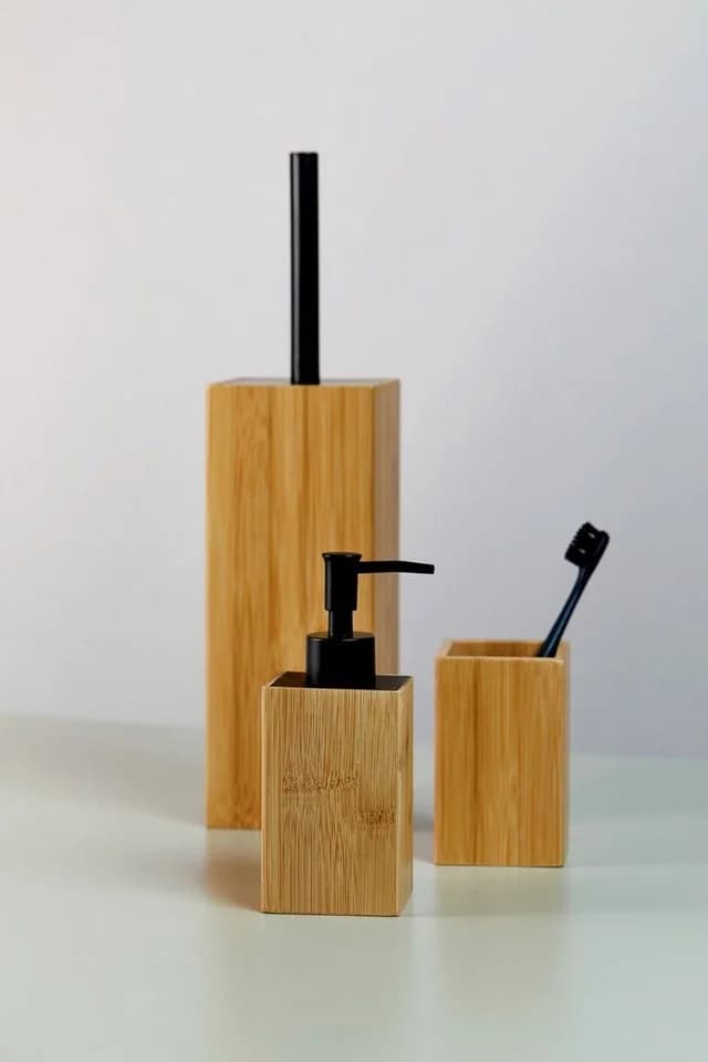 WENKO WC-Garnitur Padua Bambus Schwarz