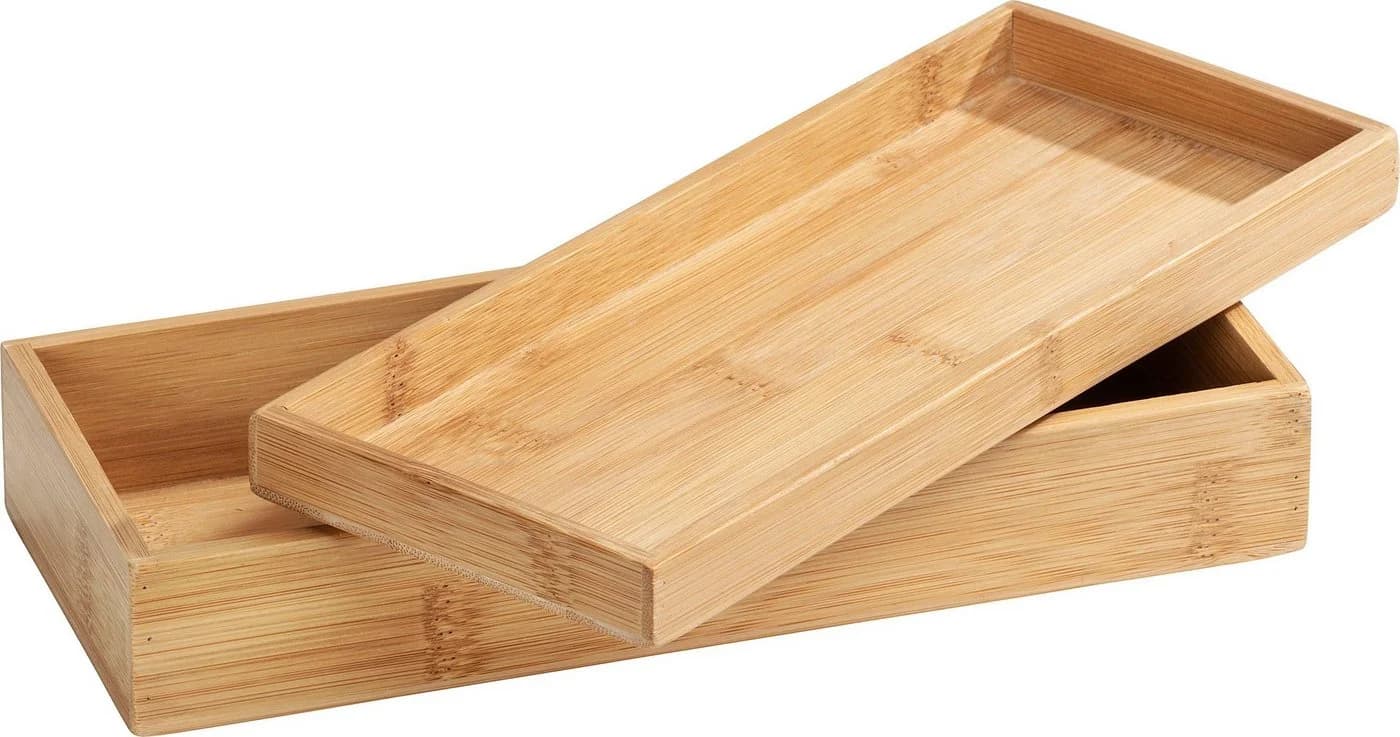 WENKO Aufbewahrungsbox Terra mit Deckel und Ablage - Bambus Braun - Bild 2