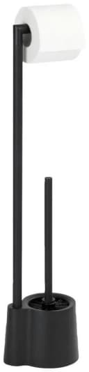WENKO WC-Garnitur Avola Schwarz Edelstahl Kunststoff 2-in-1 Bild 1