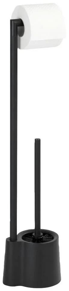 WENKO WC-Garnitur Avola Schwarz Edelstahl Kunststoff 2-in-1