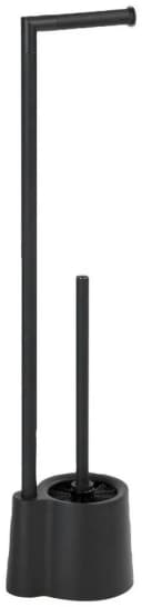 WENKO WC-Garnitur Avola Schwarz Edelstahl Kunststoff 2-in-1 Bild 2