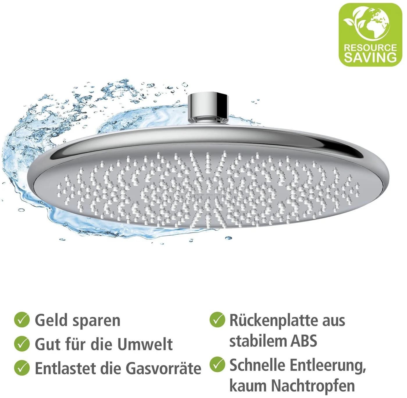 WENKO Regenduschkopf Watersaving System Silber Chrom