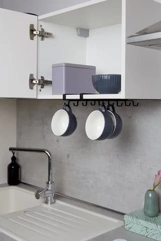 WENKO Tassenhalter für 10 Tassen Schwarz Metall Schrankeinsatz - Bild 4