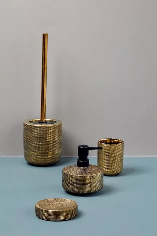 WENKO WC-Garnitur Rivara Keramik Gold Schwarz