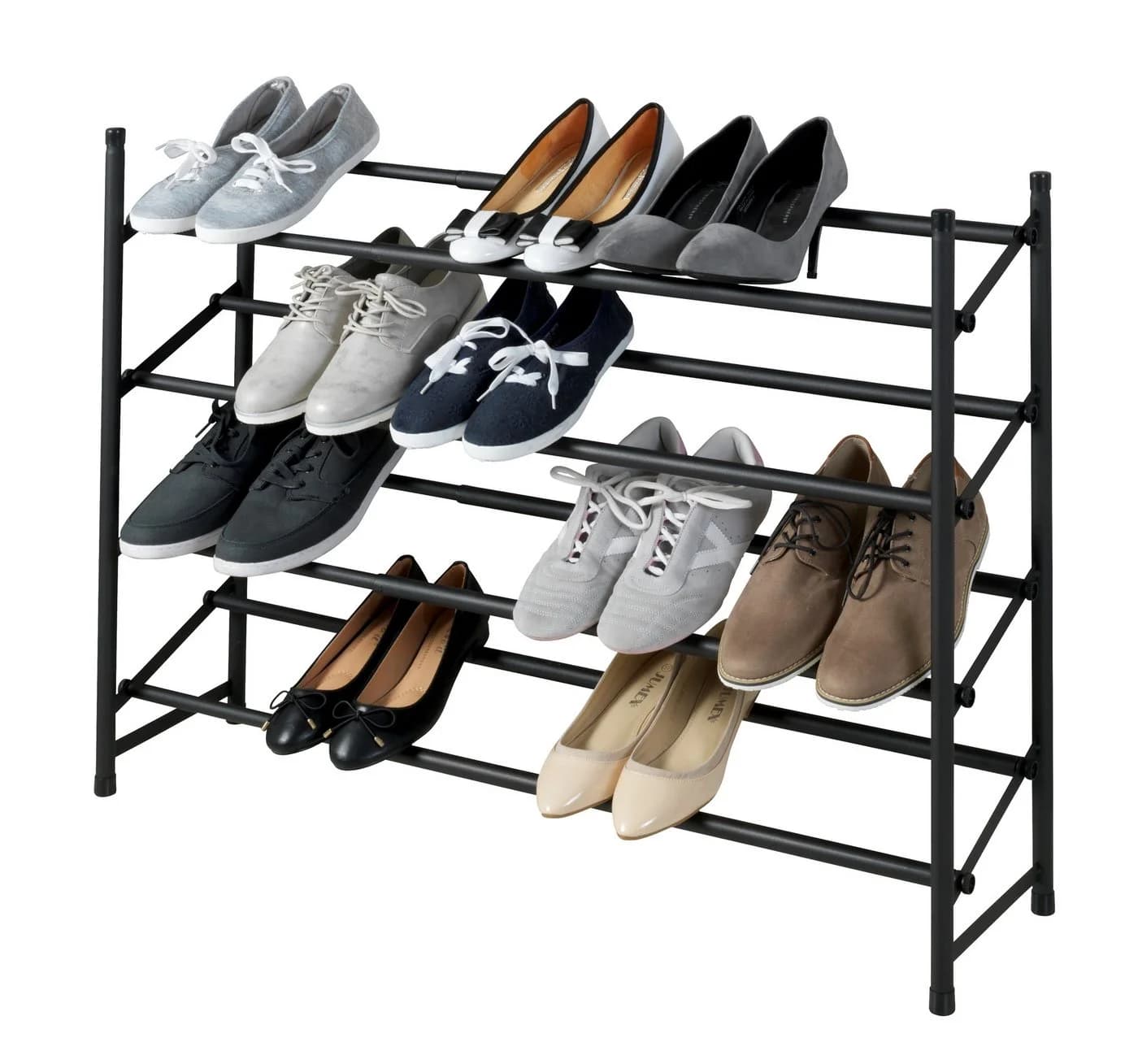 WENKO Schuhregal Hero Ausziehbar Schwarz Anti-Rutsch