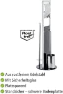 WENKO WC-Garnitur Ravina Silber Edelstahl Sicherheitsglas Bild 3