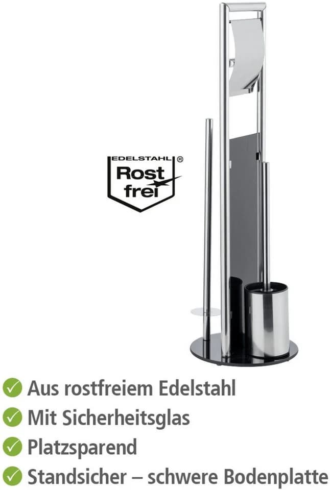 WENKO WC-Garnitur Ravina Silber Edelstahl Sicherheitsglas - Bild 3