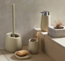 WENKO WC-Garnitur Badi Beige Grau Keramik mit Silikonbürste Bild 2