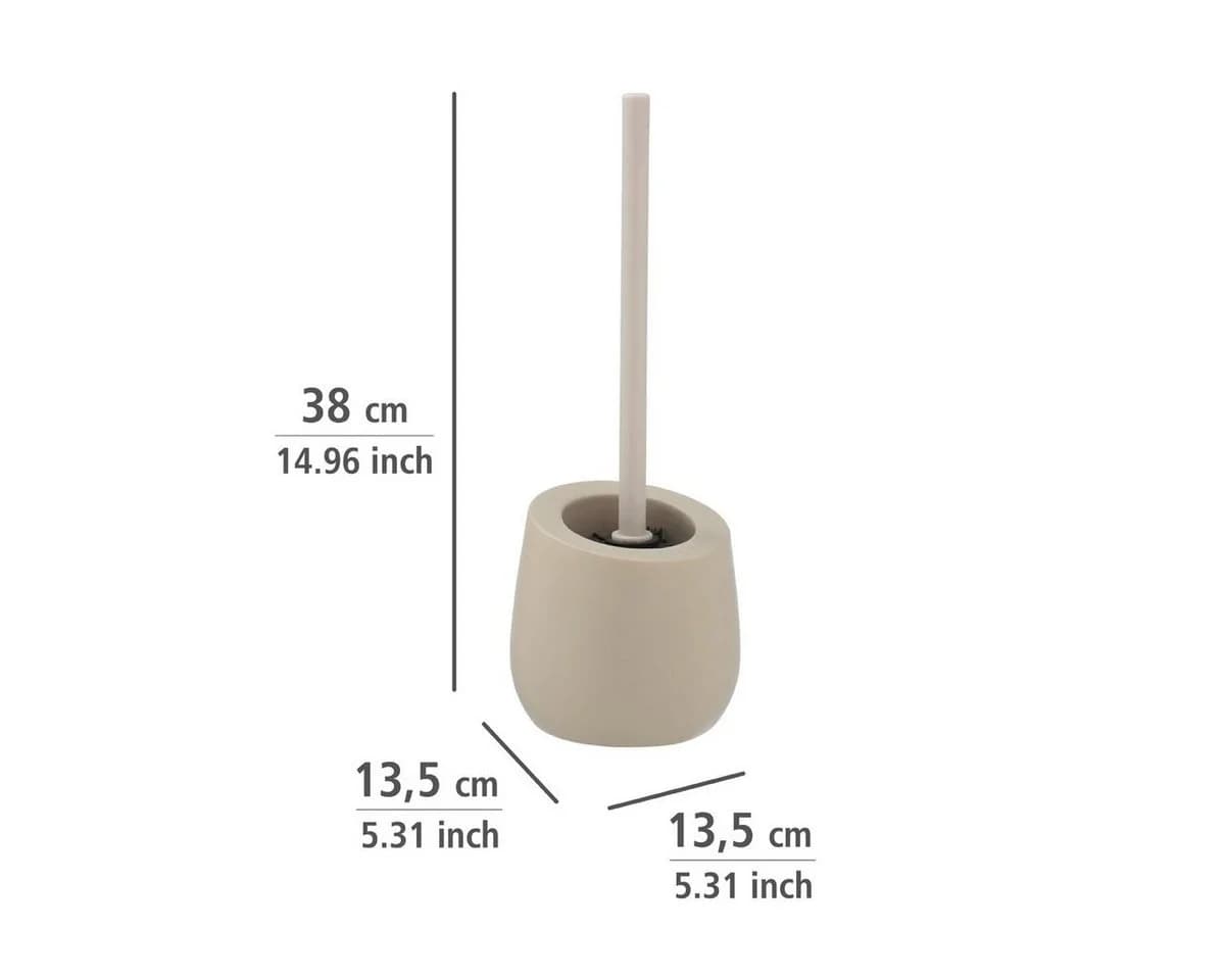 WENKO WC-Garnitur Badi Beige Grau Keramik mit Silikonbürste - Bild 3