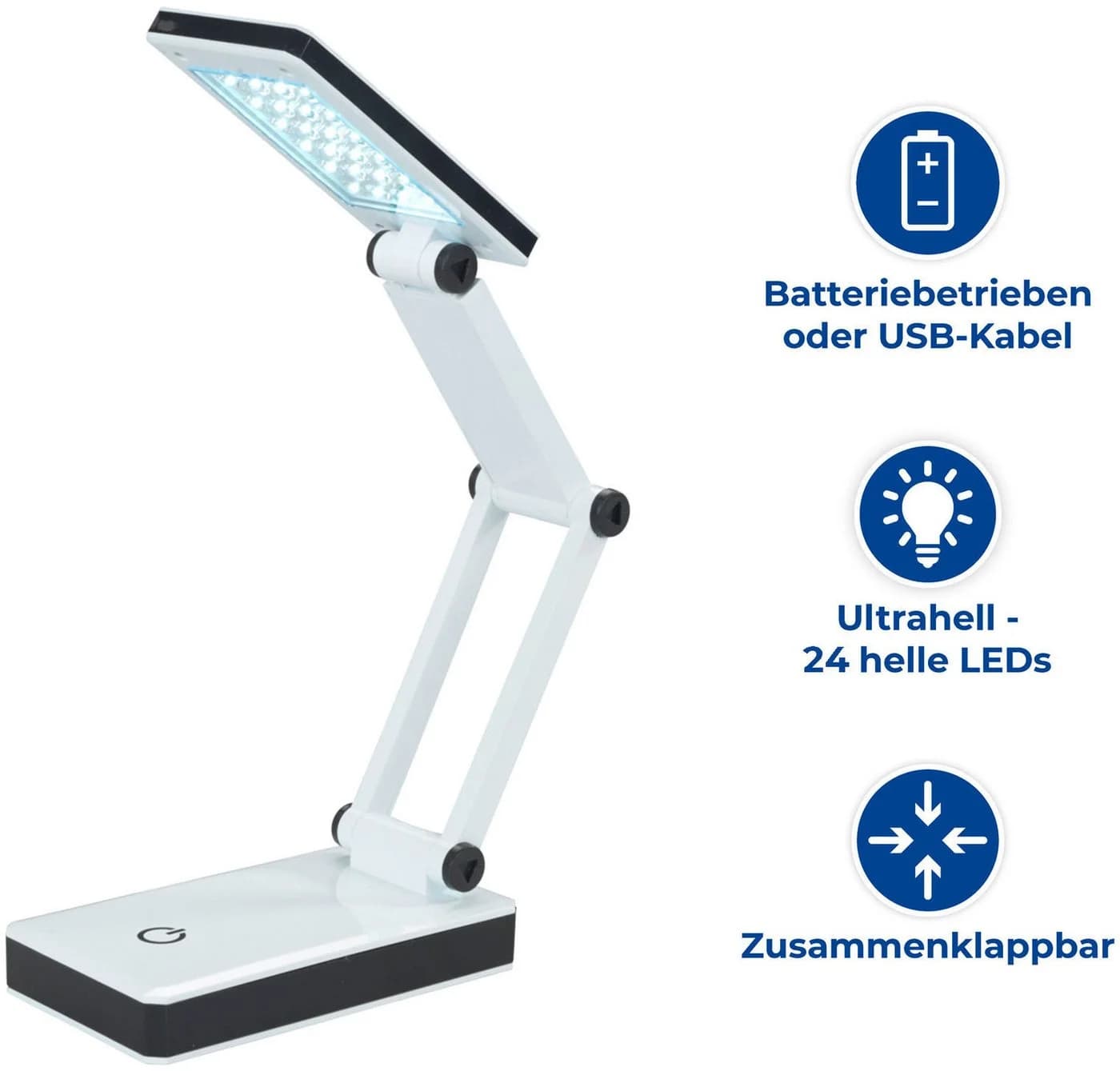 Maximex LED Schreibtischlampe faltbar weiß stufenlos verstellbar - Bild 3