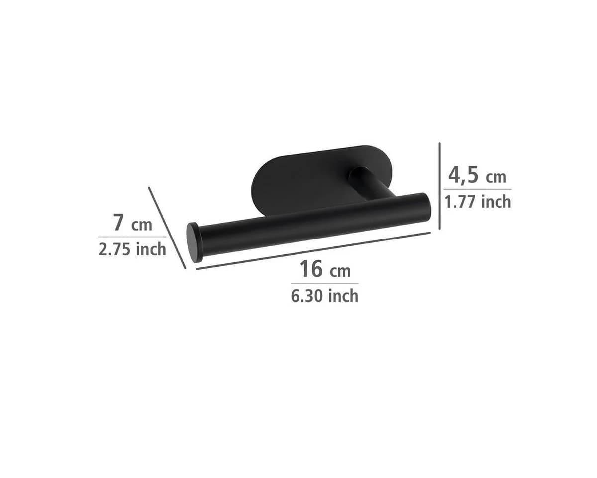 WENKO Toilettenpapierhalter Orea Schwarz Edelstahl ohne Bohren - Bild 3