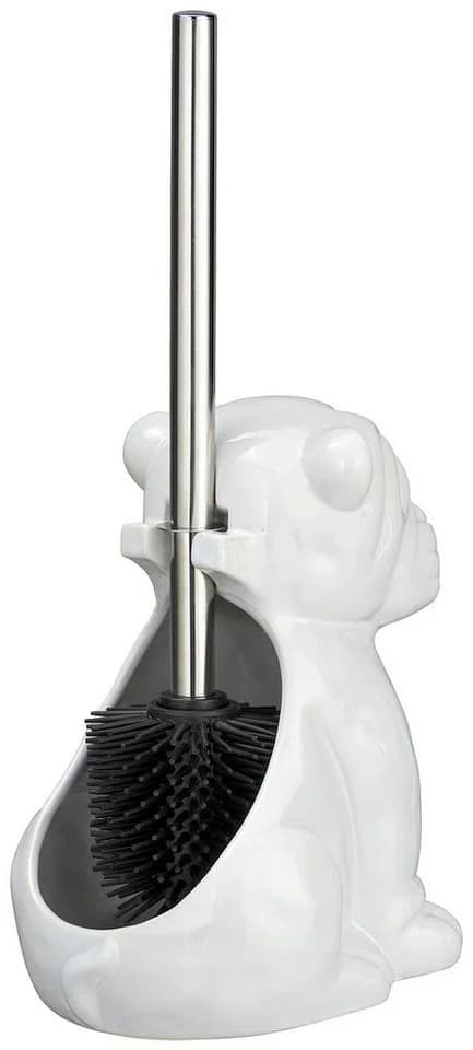 WENKO WC-Garnitur Bulldog Weiß Keramik mit Silikonbürste