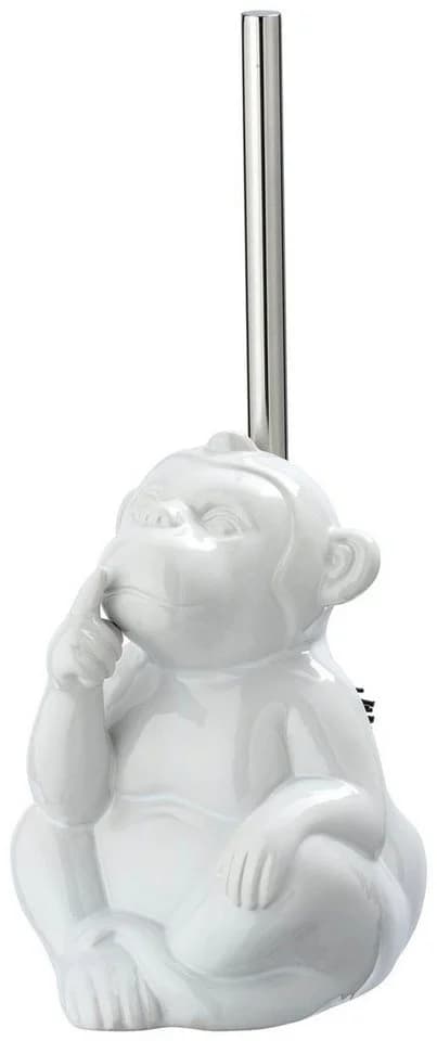 WENKO WC-Garnitur Monkey Keramik Weiß mit Silikon-Bürste