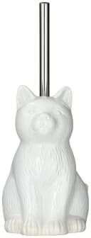 WENKO WC-Garnitur Cat Weiß Keramik mit Silikon-Bürste Bild 1
