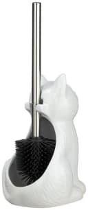 WENKO WC-Garnitur Cat Weiß Keramik mit Silikon-Bürste Bild 3