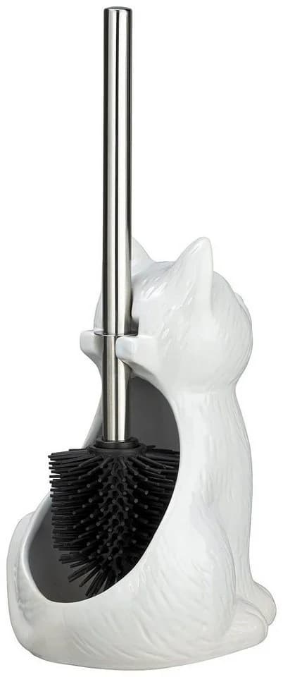 WENKO WC-Garnitur Cat Weiß Keramik mit Silikon-Bürste - Bild 3
