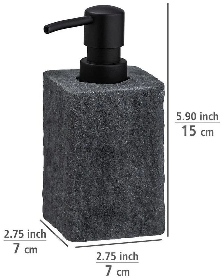 WENKO Seifenspender Villata Grau 300ml Naturstein-Optik - Bild 5