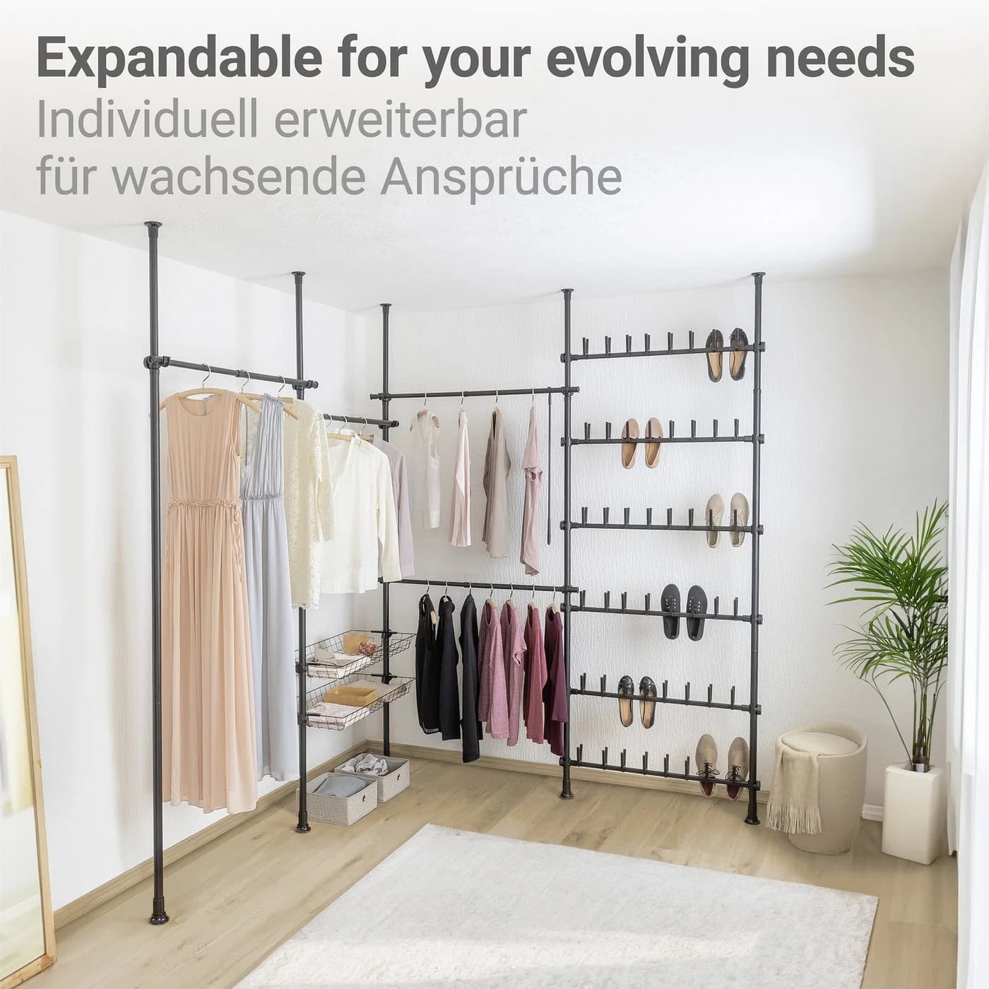 WENKO Teleskopregal Herkules Basic Schwarz Bohrfrei Verstellbar - Bild 4