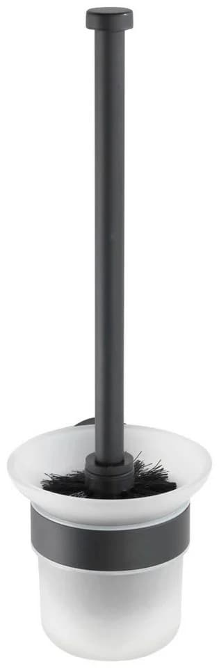 WENKO WC-Garnitur Bosio Schwarz/Silber Edelstahl Wandmontage