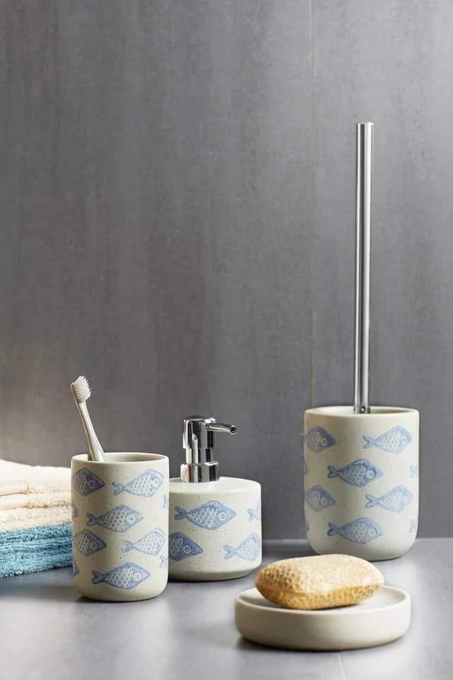 WENKO WC-Garnitur Aquamarin Keramik Weiß/Blau