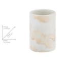WENKO Zahnputzbecher Odos Marmor Optik Weiß Gold Polyresin Bild 5