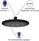 WENKO Watersaving Regen-Duschkopf Schwarz Wassersparfunktion Bild 3