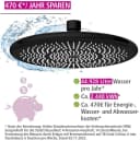 WENKO Watersaving Regen-Duschkopf Schwarz Wassersparfunktion Bild 5