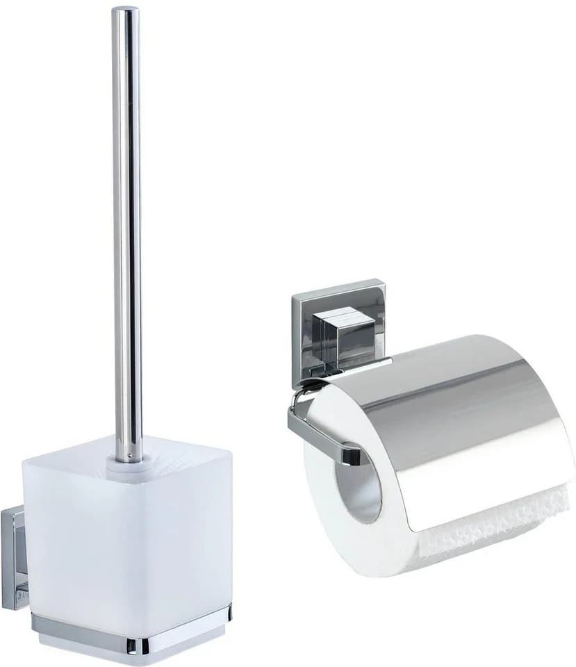 WENKO Badaccessoire-Set Vacuum-Loc Quadro silber Edelstahl 2-teilig - Bild 2