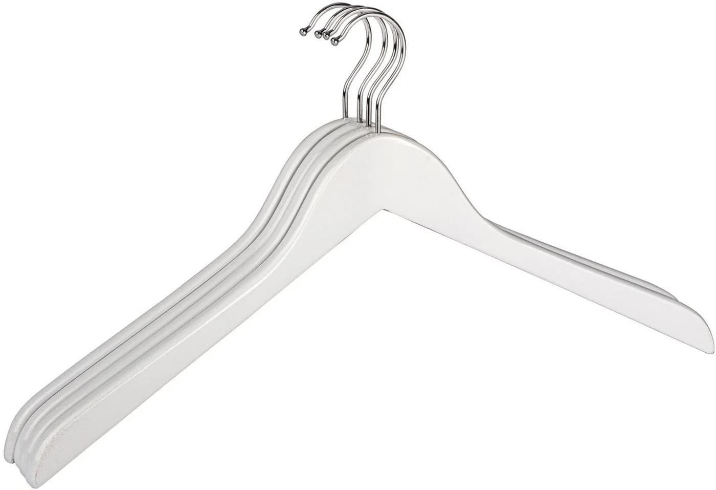 WENKO Kleiderbügel Blanca 12-tlg. Weißlackiertes Holz