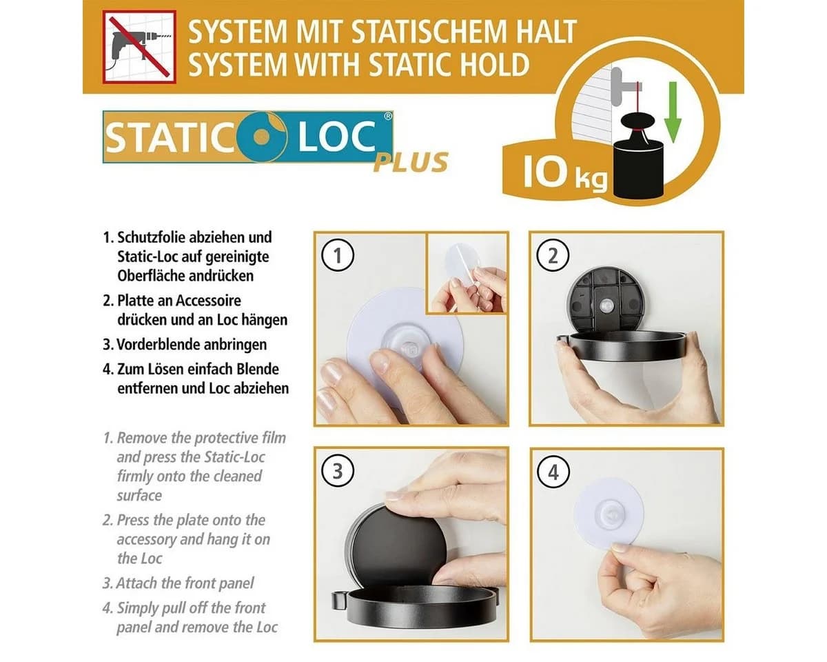 WENKO Duschregal Static-Loc® Plus Pavia Schwarz