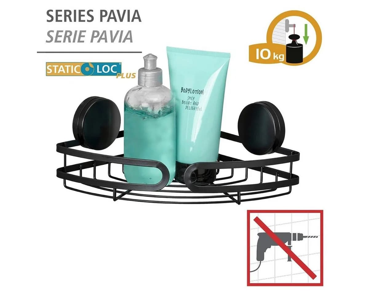 WENKO Duschregal Static-Loc® Plus Pavia Schwarz - Bild 4