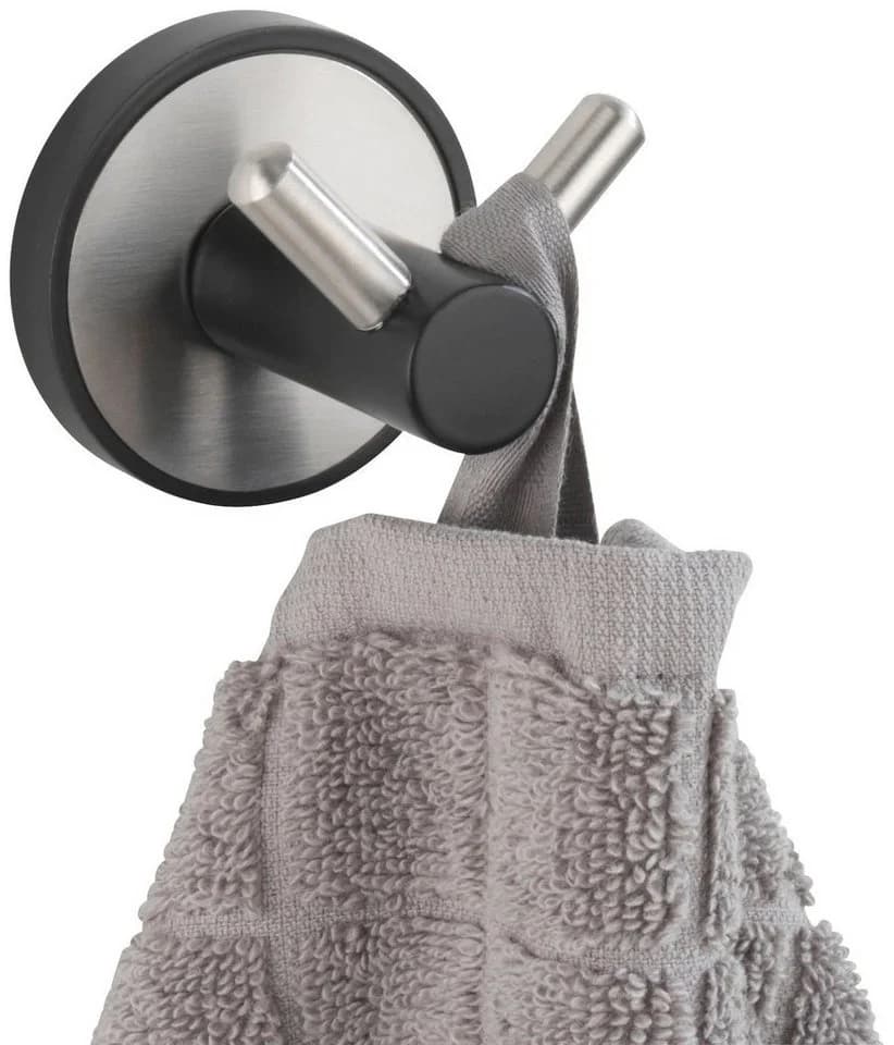 WENKO Doppelhaken UV-Loc® Udine Edelstahl Schwarz/Silber - Bild 3