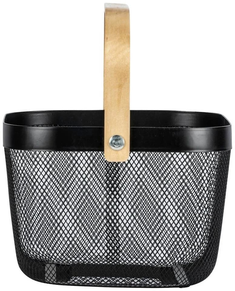 WENKO Aufbewahrungskorb Bambusa Schwarz mit Bambusgriff - Bild 3