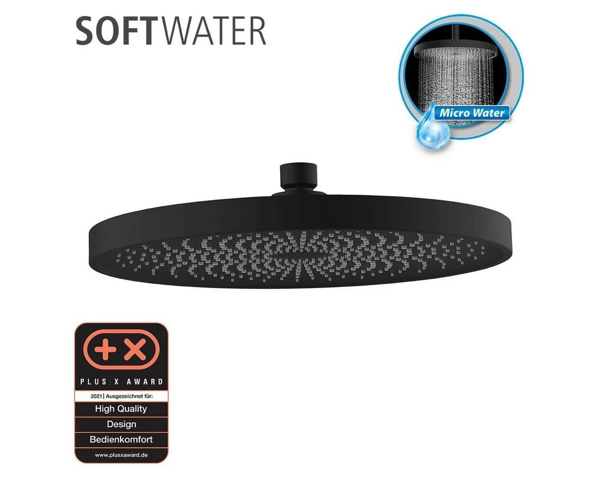 WENKO Kopfbrause Softwater Schwarz 26 cm - Bild 2