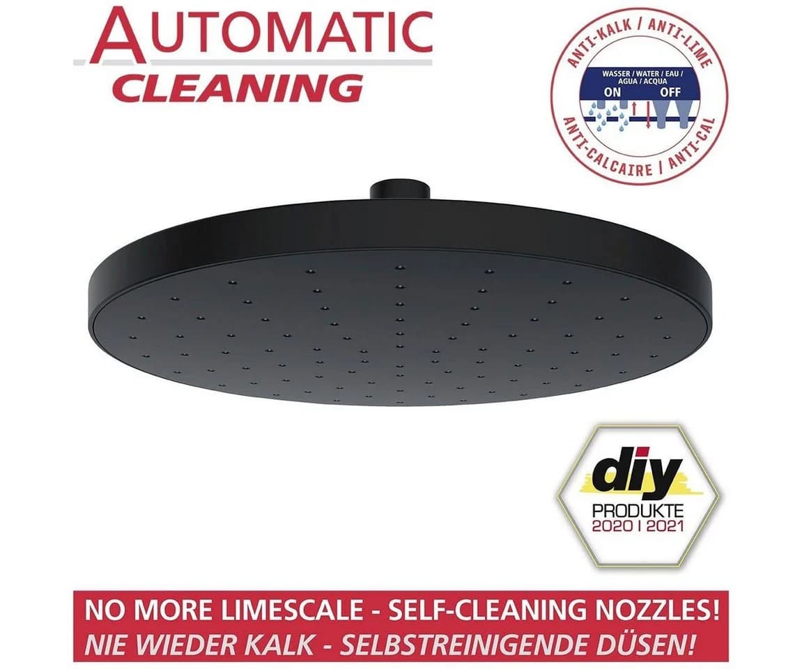 WENKO Regenduschkopf Automatic Cleaning Schwarz Kalkschutz - Bild 4