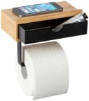 WENKO Toilettenpapierhalter Bambusa mit Schublade Braun/Schwarz Bild 3
