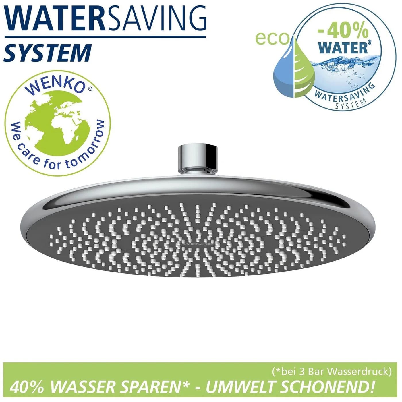 WENKO Regenduschkopf Watersaving 22,5 cm Chromfarben - Bild 3